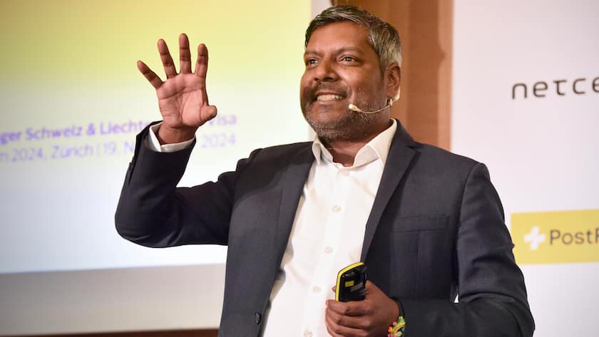 Account-to-Account-Zahlungen via Mobiltelefon will Visa schon bald anbieten: Santosh Ritter, CEO Visa Schweiz und Liechtenstein, am Swiss Payment Forum in Zürich.