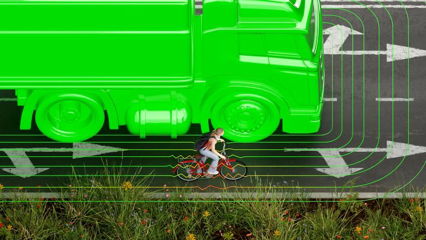 Klein gegen Gross: Der tote Winkel ist eine grosse Gefahr.